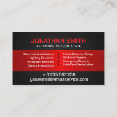 Beruflicher Elektrischer Unternehmer - Elektriker Visitenkarte (Rückseite)