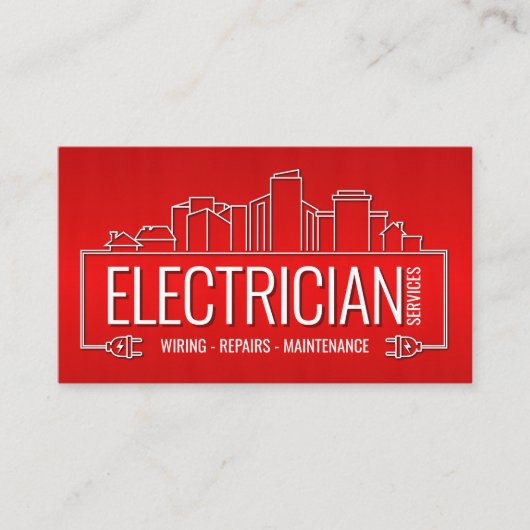 Beruflicher Elektrischer Unternehmer - Elektriker Visitenkarte (Vorderseite)