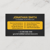 Beruflicher Elektrischer Unternehmer - Elektriker Visitenkarte (Rückseite)