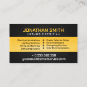 Beruflicher Elektrischer Unternehmer - Elektriker Visitenkarte (Rückseite)