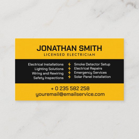 Beruflicher Elektrischer Unternehmer - Elektriker Visitenkarte (Rückseite)