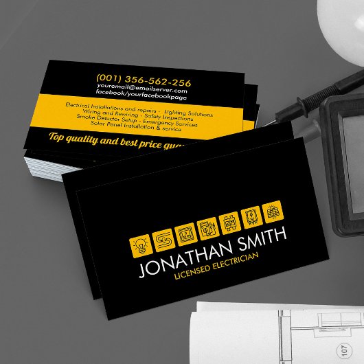 Beruflicher Elektrischer Unternehmer - Elektriker Visitenkarte