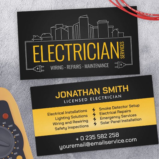 Beruflicher Elektrischer Unternehmer - Elektriker Visitenkarte