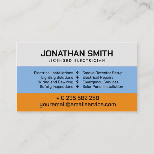 Beruflicher Elektrischer Unternehmer - Elektriker Visitenkarte (Rückseite)