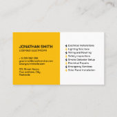 Beruflicher Elektrischer Unternehmer - Elektriker Visitenkarte (Rückseite)