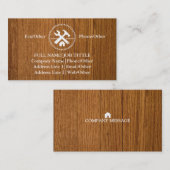 Beruflicher Erbauer-Tischler bearbeitet Visitenkarte (Vorne/Hinten)