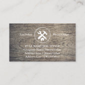 Beruflicher Erbauer-Tischler bearbeitet Visitenkarte (Rückseite)