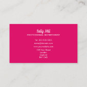 Beruflicher Ernährungsberater Visitenkarte (Rückseite)