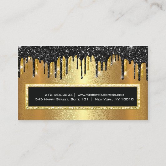 Beruflicher Event-Planer Eyelash Black Gold Tropfe Visitenkarte (Rückseite)