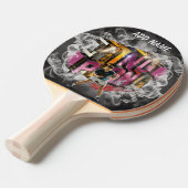Beruflicher, farbenfroher Name cool Tischtennis Schläger (Vorderseite)