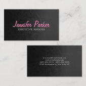 Beruflicher, feiner Text Grau Pink Stilvoll Visitenkarte (Vorne/Hinten)