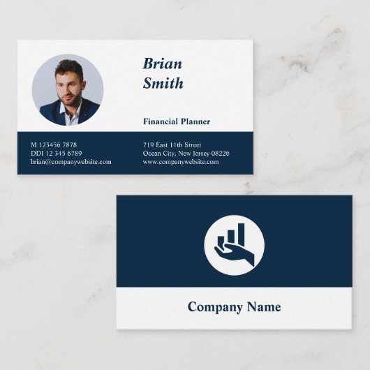 Beruflicher Finanzplaner Blue Business Card Treuekarte (Vorne/Hinten)