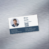 Beruflicher Finanzplaner QR Code Blue Magnetische Visitenkarte (Beispiel)