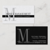 Beruflicher Finanzplaner Silver Black Visitenkarte (Vorne/Hinten)