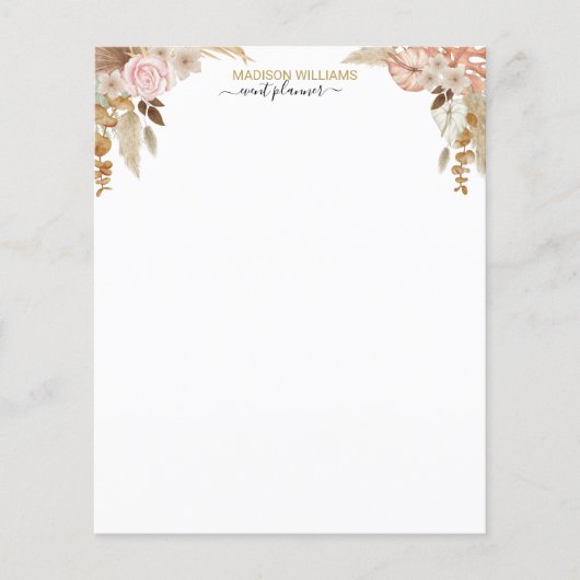 Beruflicher Firmenname Boho Florals Stationery (Vorderseite)