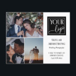 Beruflicher Fotograf für  Collage-Logos Flyer<br><div class="desc">Doppelseitiger Flyer für einen beruflichen Fotografen,  wo Sie drei Ihrer Fotos zusammen mit Ihrem Logo präsentieren können. Fügen Sie Ihren Namen und Ihre Spezialität oder Titel oder Service auf dem Cover hinzu. Auf der Rückseite befinden sich Imitate mit Goldsplitter,  ein weiteres Logo und Ihre Kontaktdaten in Schwarz.</div>