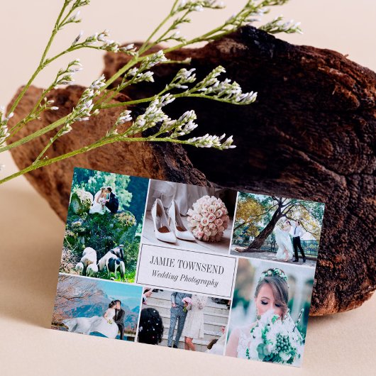 Beruflicher Fotograf in Gold Dots Collage Visitenkarte