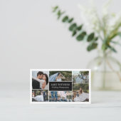 Beruflicher Fotograf in Schwarz Visitenkarte (Stehend Vorderseite)