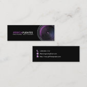 Beruflicher Fotograf-lila Kameraobjektiv Mini Visitenkarte (Vorne/Hinten)