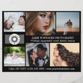 Beruflicher Fotograf mit Schwarz-Fotocollage-Logo Flyer (Vorne)