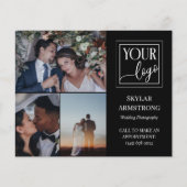 Beruflicher Fotograf mit Schwarz-Fotocollage-Logo Flyer (Vorne)