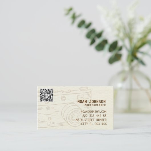 Beruflicher Fotograf QR Visitenkarte (Stehend Vorderseite)