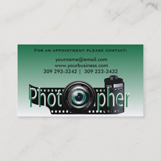 Beruflicher Fotograf Terminkarte (Rückseite)