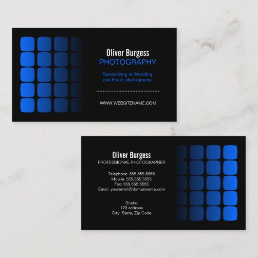 Beruflicher Fotograf Visitenkarte (Vorne/Hinten)