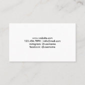 Beruflicher Fotograf Visitenkarte (Rückseite)