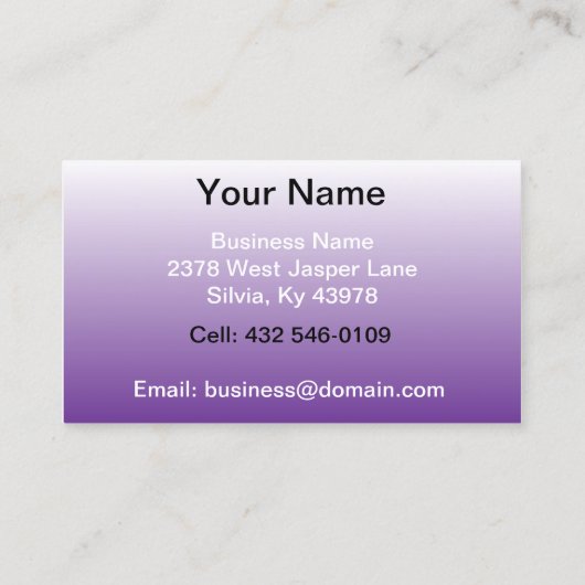 Beruflicher Fotograf Visitenkarte (Rückseite)