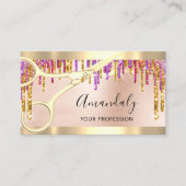 Beruflicher Friseur Coiffeur Schere Rose VIP Visitenkarte (Vorderseite)