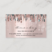 Beruflicher Friseur Goldene Schere Rose Tropfen Visitenkarte (Rückseite)