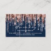 Beruflicher Friseur Goldschere Marine Visitenkarte (Rückseite)