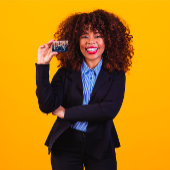 Beruflicher Friseur Goldschere Marine Visitenkarte