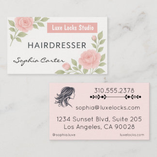 Beruflicher Friseur Horizontal Doppelseitig Visitenkarte
