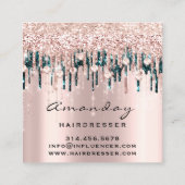 Beruflicher Friseur Makeup Rose Diamant Quadratische Visitenkarte (Rückseite)