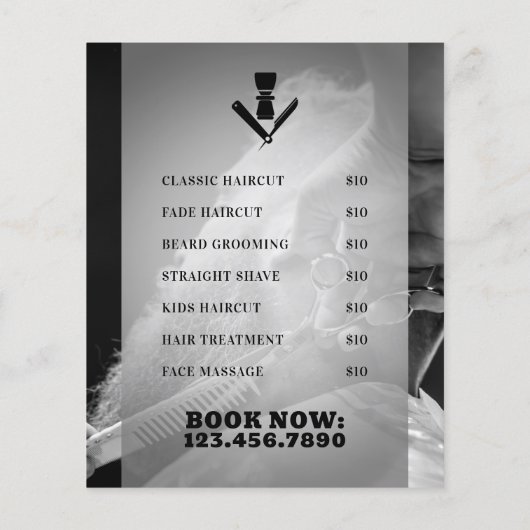 Beruflicher Friseur mit Logo-Flyer (Rückseite)