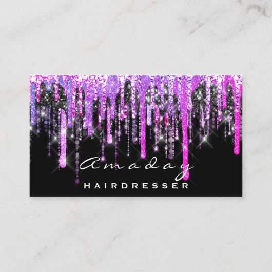 Beruflicher Friseur Schönheitssalon Hot Pink Visitenkarte (Vorderseite)