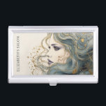 Beruflicher Friseur Schönheitssalon Visitenkarten Dose<br><div class="desc">Ein eleganter blau-goldener Schönheitssalon mit Visitenkarte. Ideal für Haare,  Make-up und Nagelstudios. Entworfen für Sie von BlackBerry Boulevard.</div>