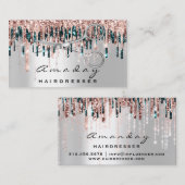 Beruflicher Friseur Silver Scissy Rose Tropfen Visitenkarte (Vorne/Hinten)