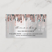 Beruflicher Friseur Silver Scissy Rose Tropfen Visitenkarte (Rückseite)