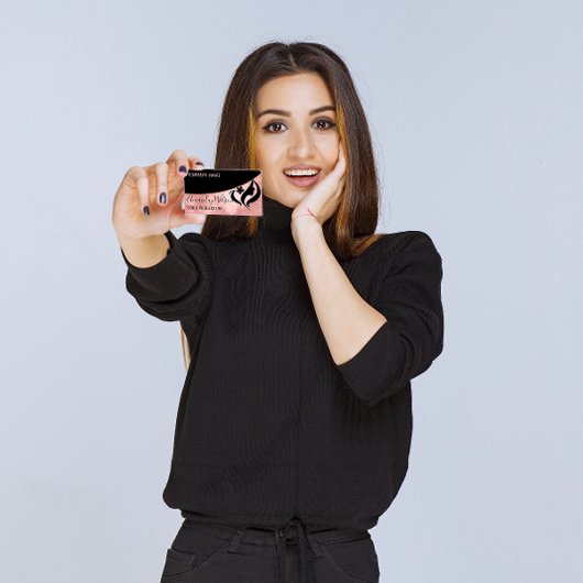 Beruflicher Friseur Stylist Rose Makeup Logo Visitenkarte