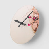 Beruflicher Friseur und Makeup Salon Runde Wanduhr (Winkel)