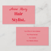 Beruflicher Friseursalon Minimal Orange Pink Visitenkarte (Vorne/Hinten)
