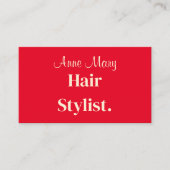 Beruflicher Friseursalon Orange Ivory Trendy Visitenkarte (Vorderseite)