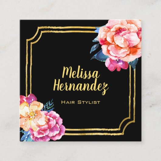 Beruflicher Friseursalon Quadratische Visitenkarte (Vorderseite)