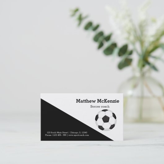 Beruflicher Fußballtrainer Visitenkarte (Stehend Vorderseite)