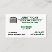 Beruflicher Garagenservice Visitenkarte (Vorderseite)