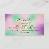 Beruflicher Gerahmter Holograph Smoky Lila Pink Visitenkarte (Rückseite)