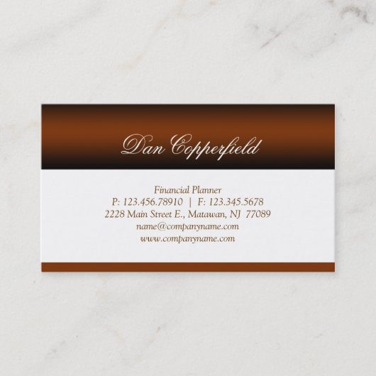 Beruflicher Geschäfts-Karten-Finanzplaner 2 Visitenkarte (Vorderseite)
